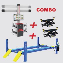 SL-414A 14,000 lbs. 4 Post lift + 2 x RJ8 + DWA3500 3D wheel alignment system combination